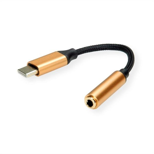 USB C adaptér - Jack 3,5 mm Audio GOLD 0,13 m
