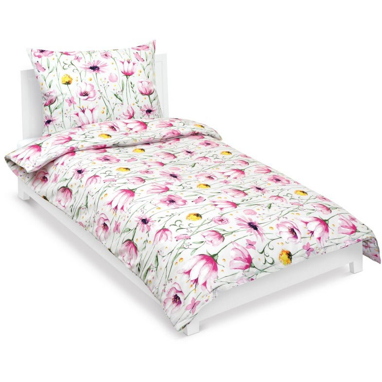 BELLATEX Linen cotton 90 / 299 pink meadow 140 × 200, 70 × 90 (12273)