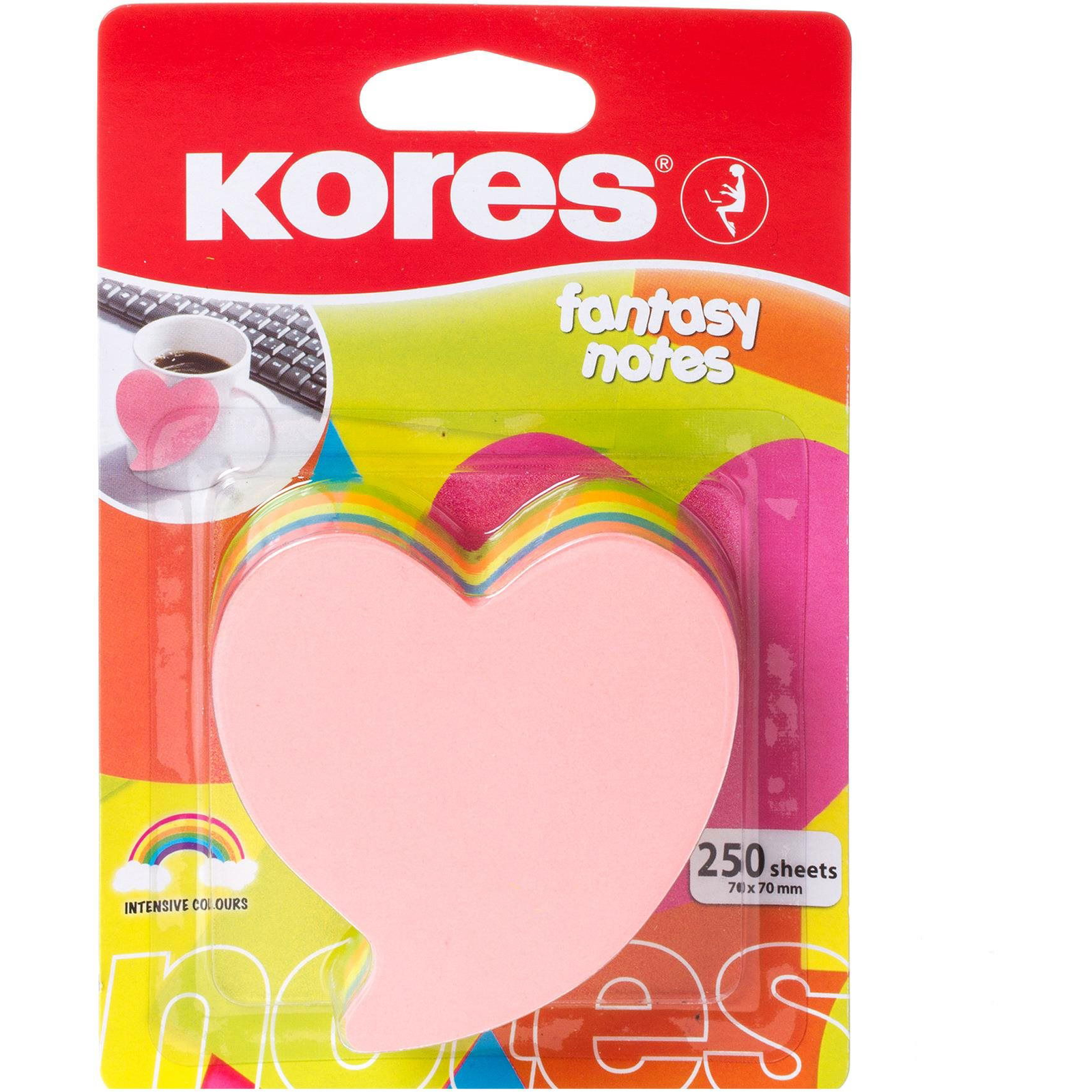 KORES "HEART" szív alakú 70 x 70 mm, 250 lap (48705)