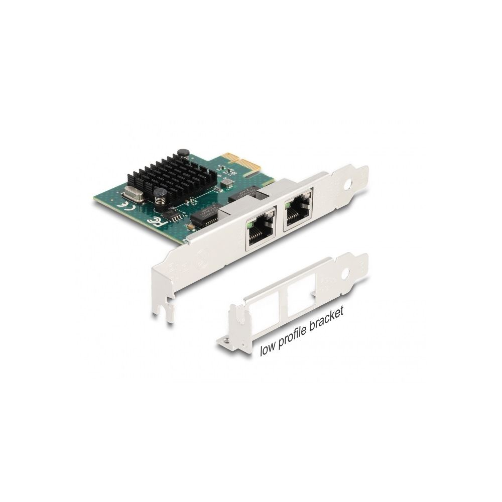 DeLock Gigabit PCIe 2 portos hálózati kártya (88205) (d88205)