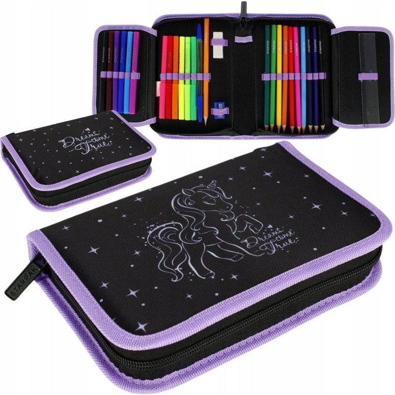 Starpak Unikornisos Kihajtható Felszerelt Tolltartó - Unicorn Holo (STK PIO662)