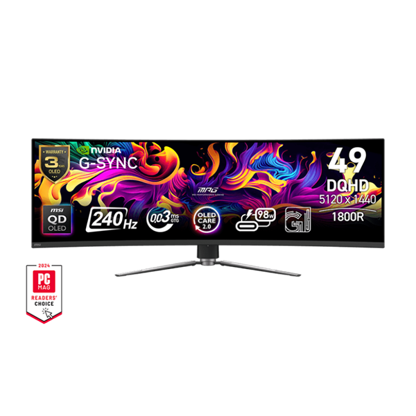 MSI MPG 491CQPX QD-OLED Monitor PC 124,5 cm (49") 5120 x 1440 Pixel Dual QHD Nero