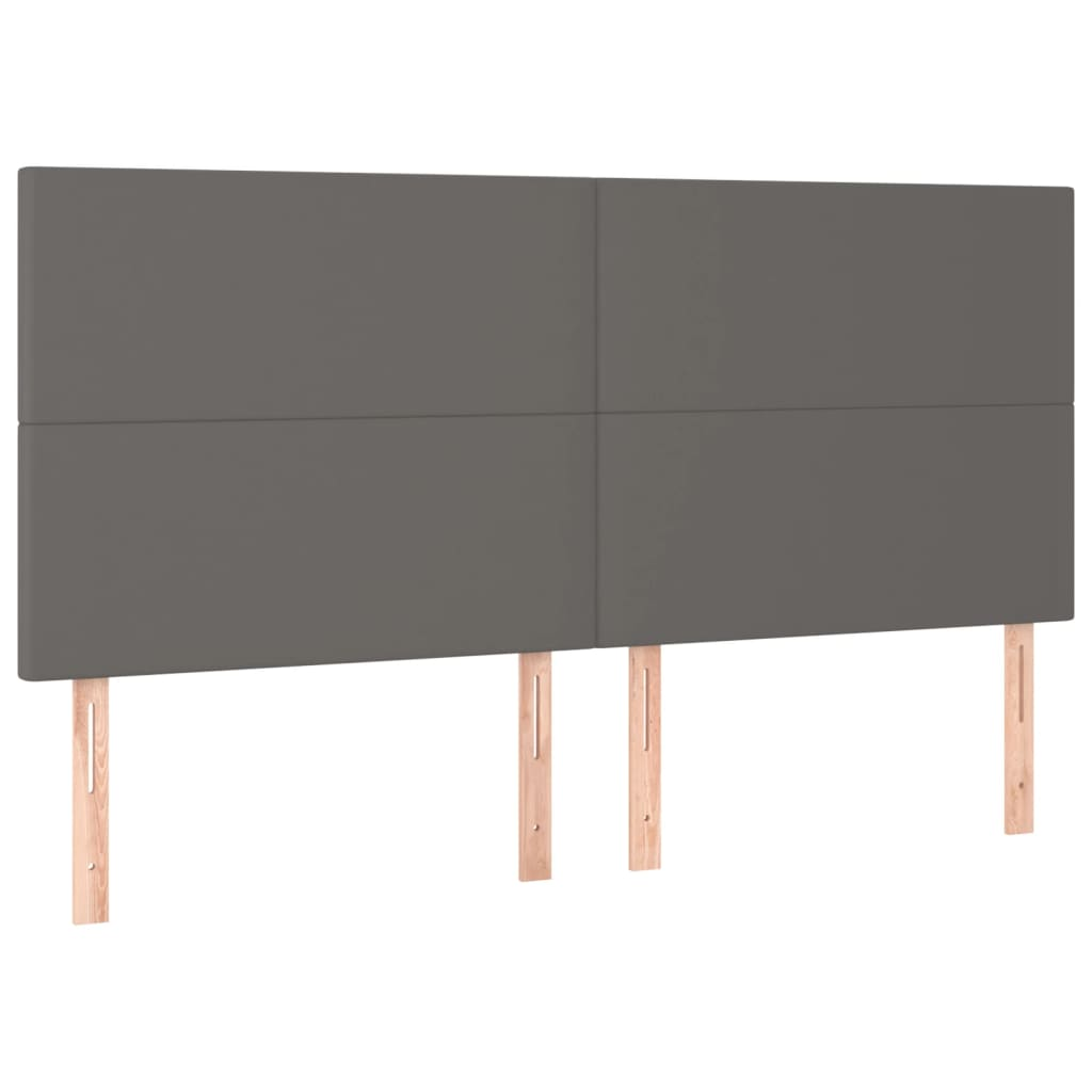 4 db szürke műbőr fejtámla 80 x 5 x 78/88 cm (3116152)