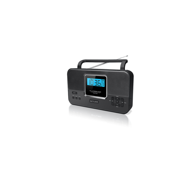 Преносимо радио Muse M-087 R, Display LCD, Часовник/Аларма, Предни тонколони, Черно