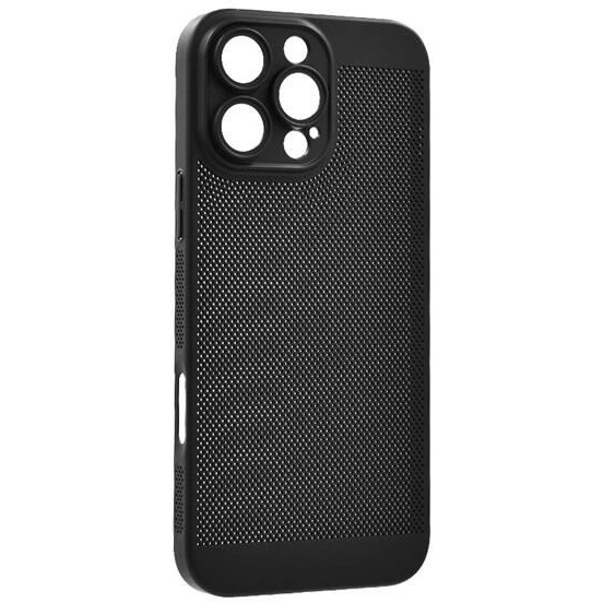 Gigapack Apple iPhone 16 Pro Max légáteresztő, lyukacsos műanyag tok fekete (GP-159931) (GP-159931)