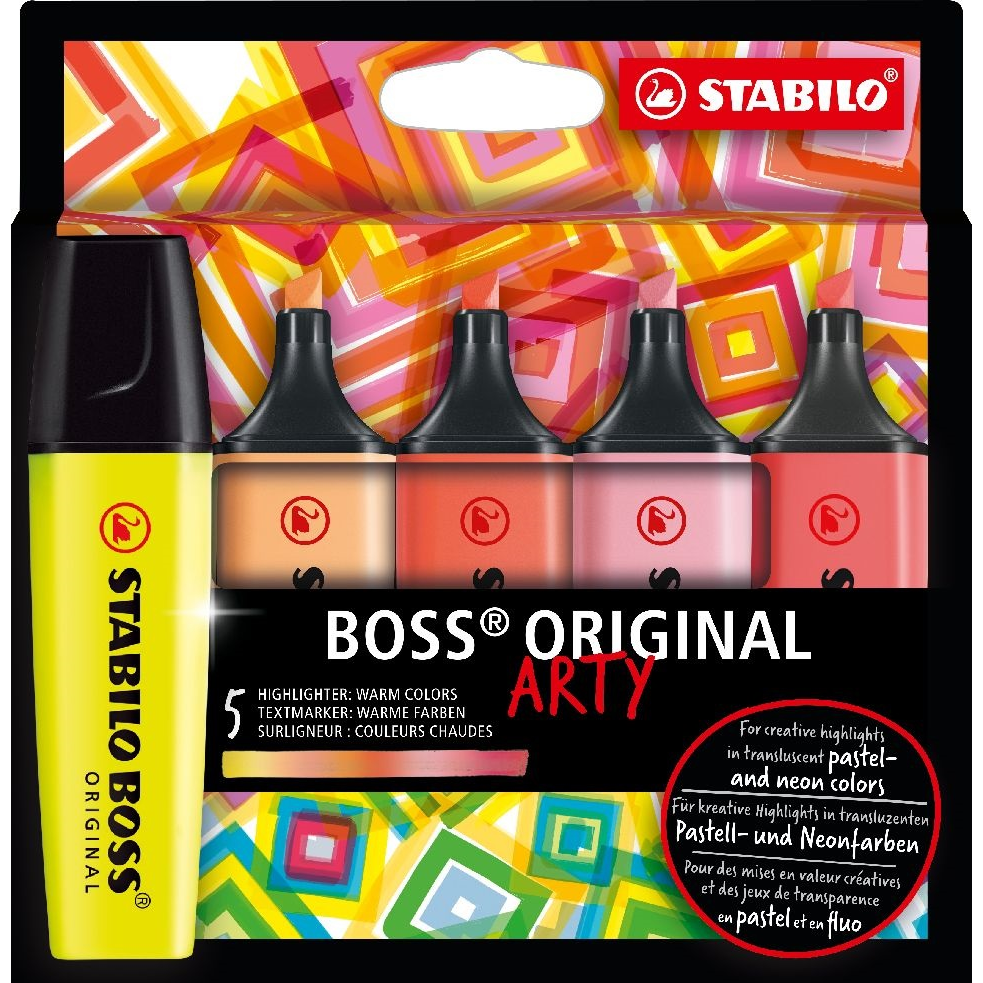 STABILO BOSS ORIGINAL szövegkiemelő 5 dB Vésőhegyű Többszínű (70/5-02-1-20)