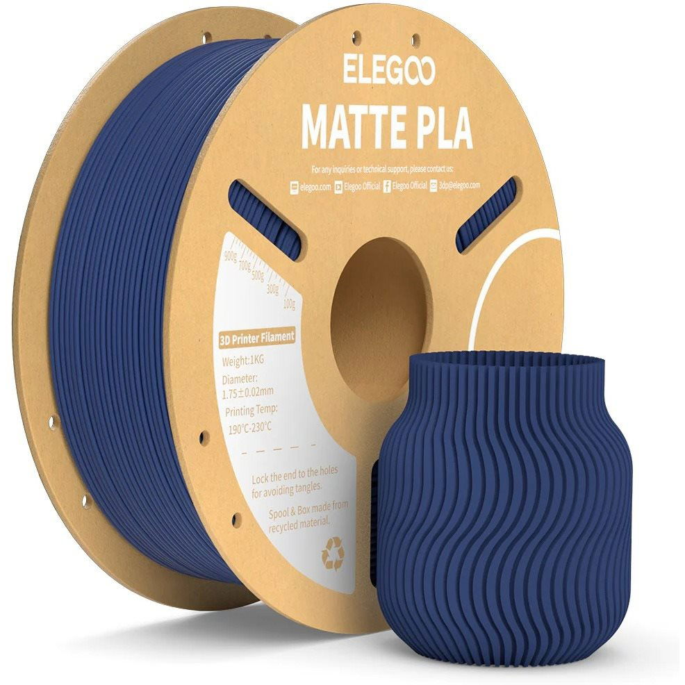 Elegoo PLA MATTE - 1,75mm, 1kg, Cardboard Spool, Navy Blue (ELEEG240435)