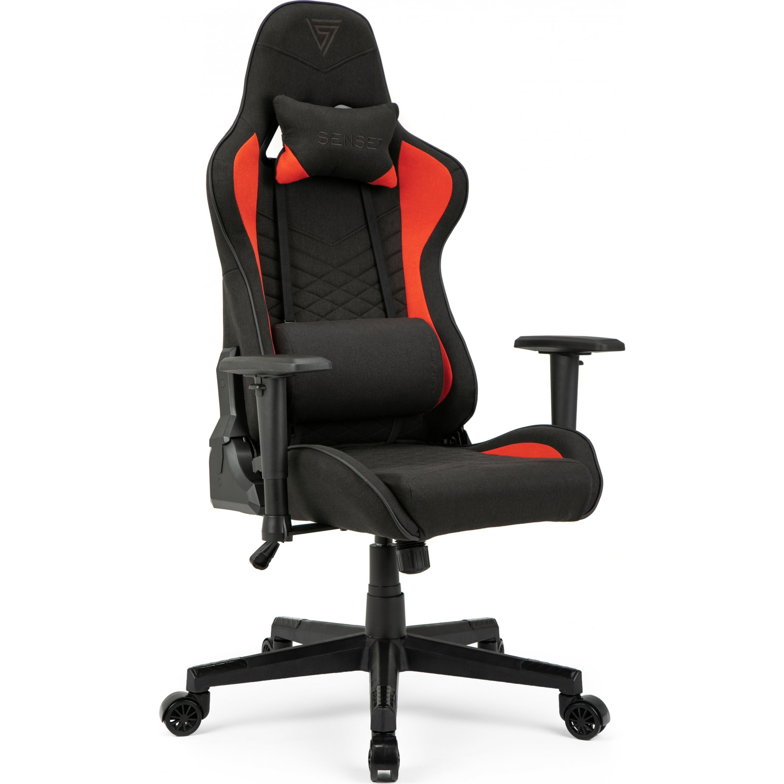 SENSE7 Spellcaster Gamer Szék Szövet Fekete-Piros (5902659841544)
