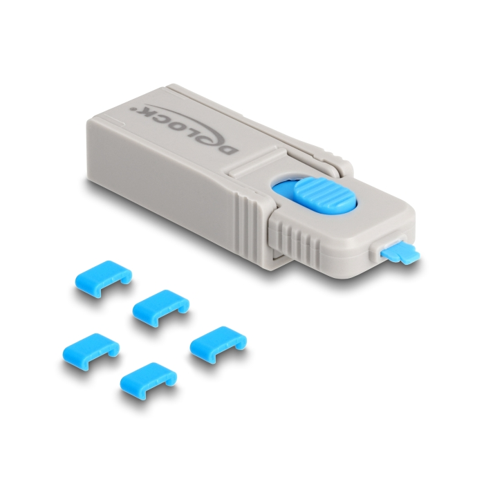 Delock Type-C port blokkoló szett Type-C anya portokhoz 5 db. + lezáró eszköz (20926) (20926)