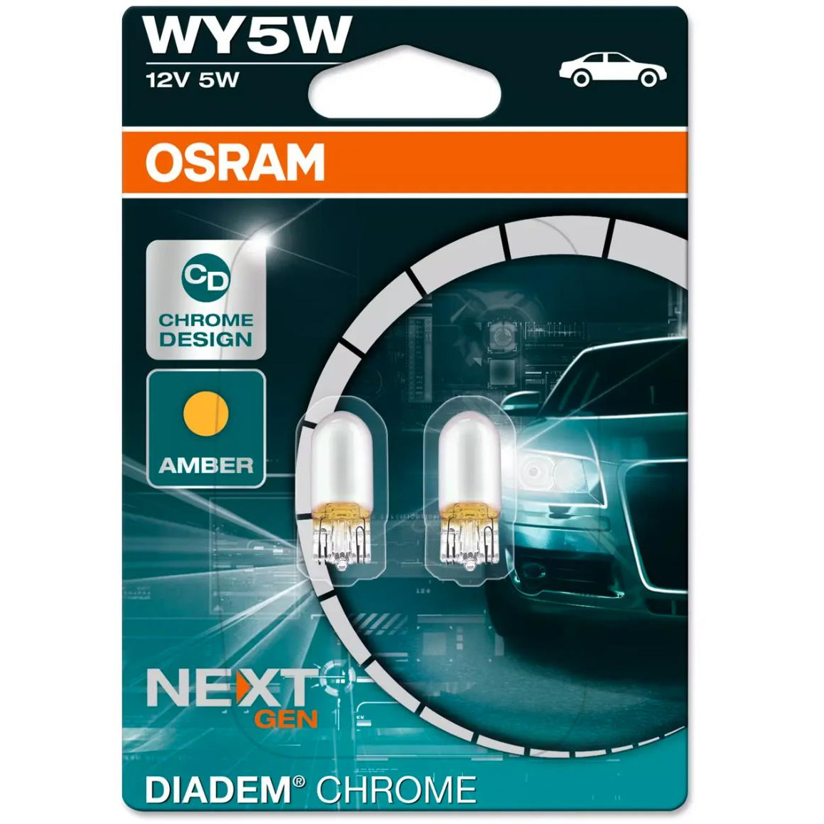 Osram Diadem Chrome WY5W, 12 V, 5 W, W2.1 × 9.5d, 2 db (2827DC-02B)