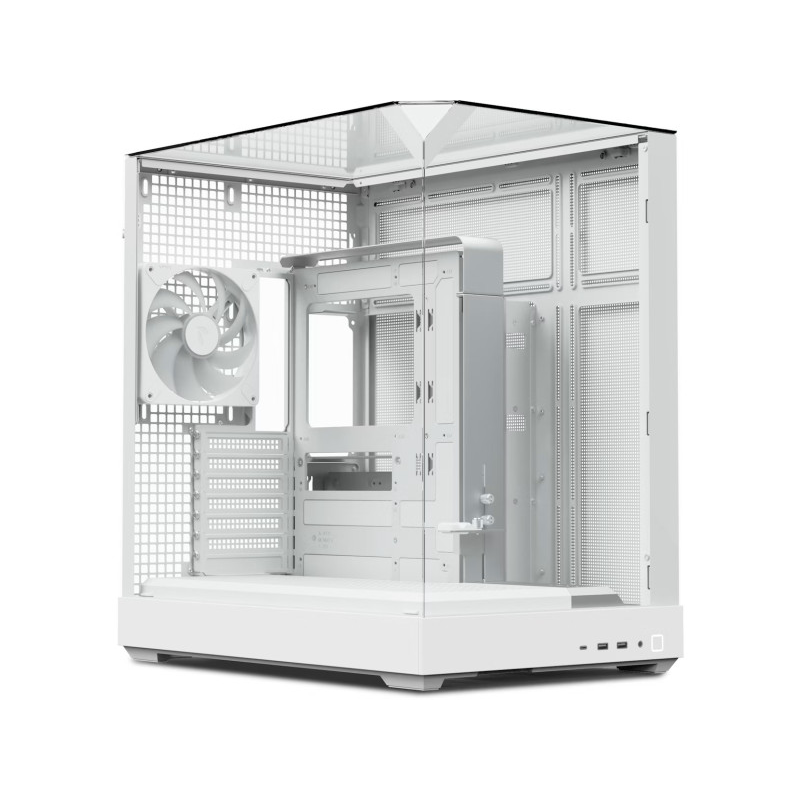 APNX V2 számítógépház, 3 oldal edzett üveg, 4x FP3-140 ARGB PWM ventilátor, Fehér (V2-WT-v1)