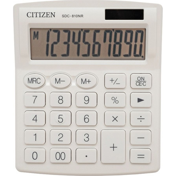 Calculadora Citizen Sobremesa Sdc-810 Nrwhe 10 Digitos 124x102x25 Mm Blanco