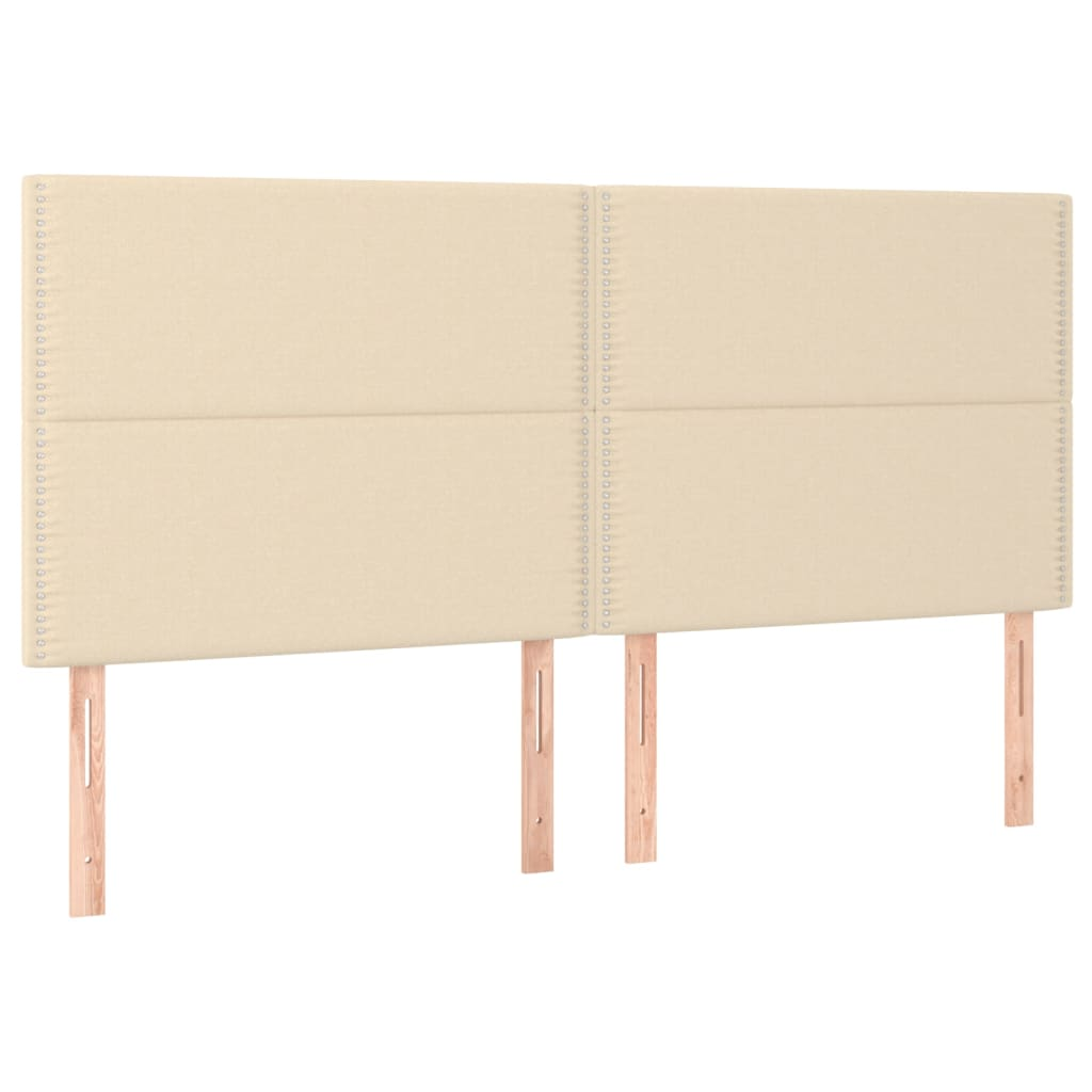4 db krémszínű szövet fejtámla 80 x 5 x 78/88 cm (3116203)