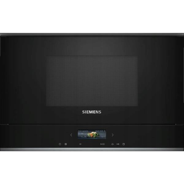 Siemens iQ700 BF722L1B1 beépített mikróhullámú sütő 21L 900W fekete