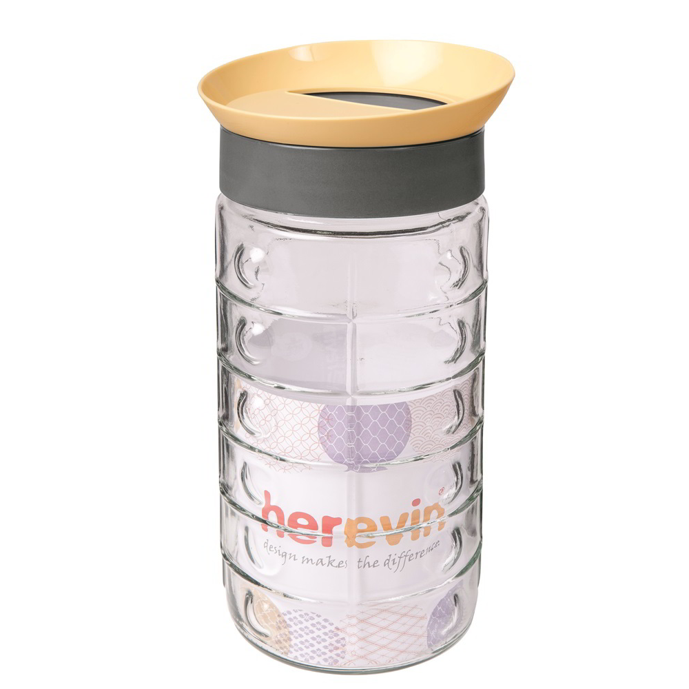 Iris 148030-582 Sand Üveg Fűszertartó 1700ml - Fekete / Homok (148030-582)