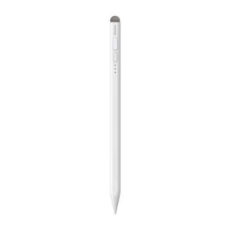 Stylus Pen Baseus Smooth Wireless Active 2 compatibil cu tablete Apple iPad, Activ/Pasiv, Indicatori LED, 130 mAh, Cablu USB-C inclus, Alb