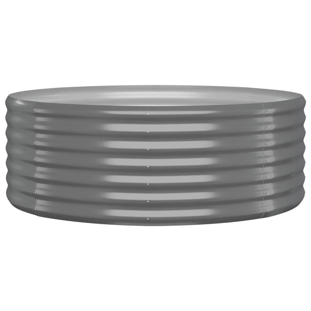 szürke porszórt acél kerti magaságyás 100x100x36 cm (318984)