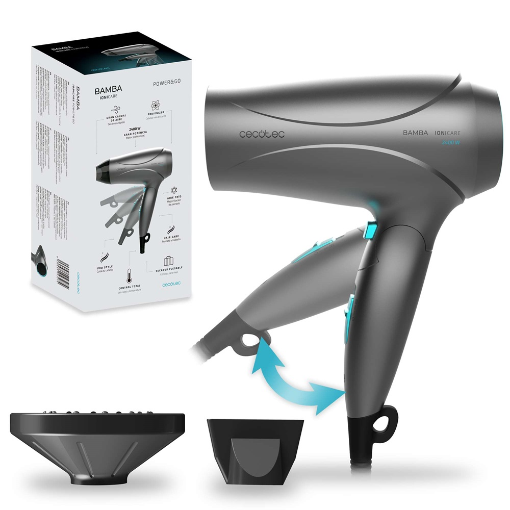 Bamba Ionicare Power&Go Black - ionos hajszárító / 04327 (04327)