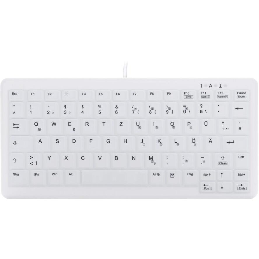 Клавиатура Cherry AK-C4110 — AK-C4110F-US-W/GE, немска подредба, бяла
