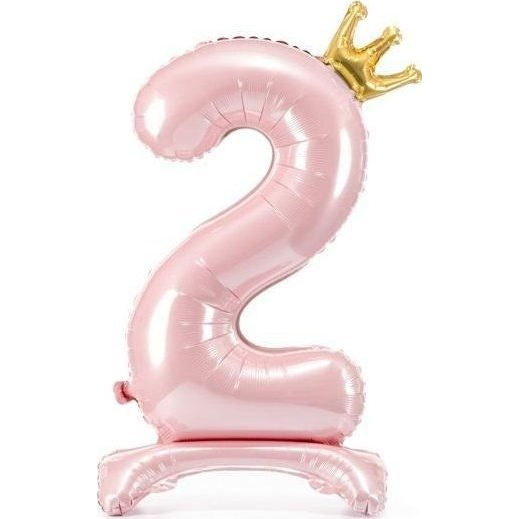 PartyDeco Stojący balon foliowy 2 84cm jasny różowy