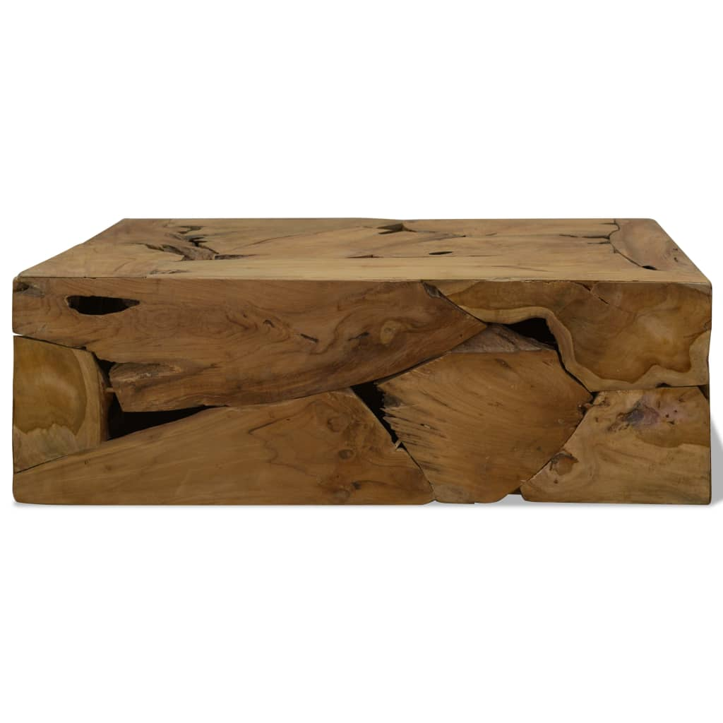 barna valódi tíkfa dohányzóasztal 90 x 50 x 30 cm (244558)