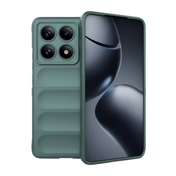 Szilikon telefonvédő (ütésállóság, kameravédő, 3D) SÖTÉTZÖLD Xiaomi Poco X7 / Redmi Note 14 Pro 5G "Gigapack csomagolás" (GP-166741)
