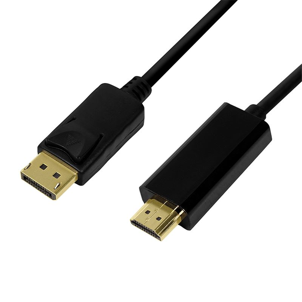 Cablu video Logilink CV0127, adaptor DisplayPort tata la HDMI tata, 2m, Negru