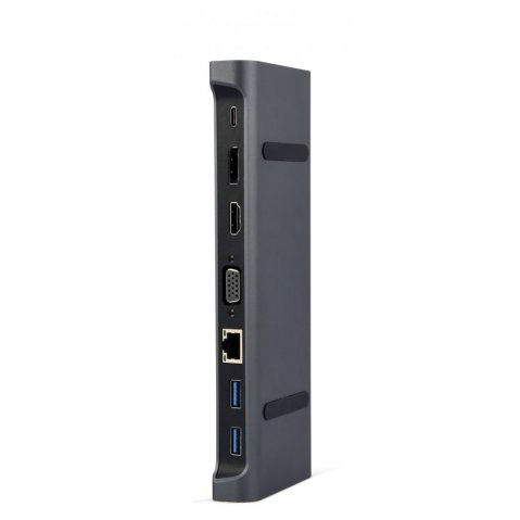 Gembird Multi Port Adapter USB Type C 9in1 USB hub szürke (A-CM-COMBO9-02)