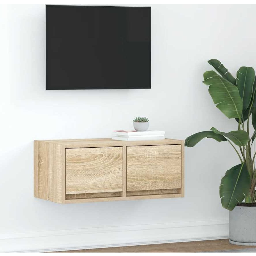 sonoma tölgy színű szerelt fa fali TV-szekrény 60x31x25,5 cm (861494)