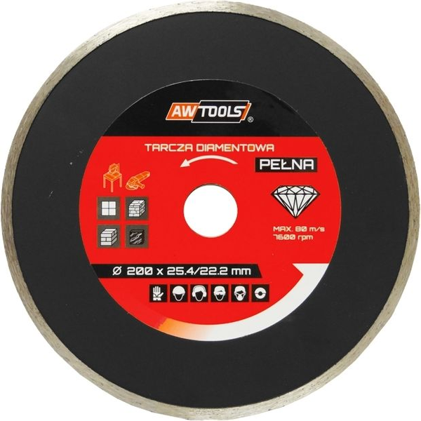 AWTOOLS TARCZA DIAMENTOWA 200x25,4 / PEŁNA
