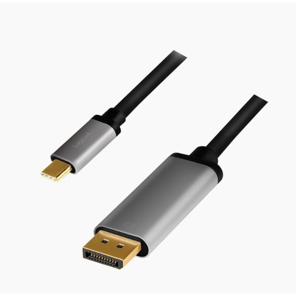 Logilink USB 3.2 Gen1 Type-C kábel C/M-DP/M 4K alu 1,8m (CUA0100) (CUA0100)