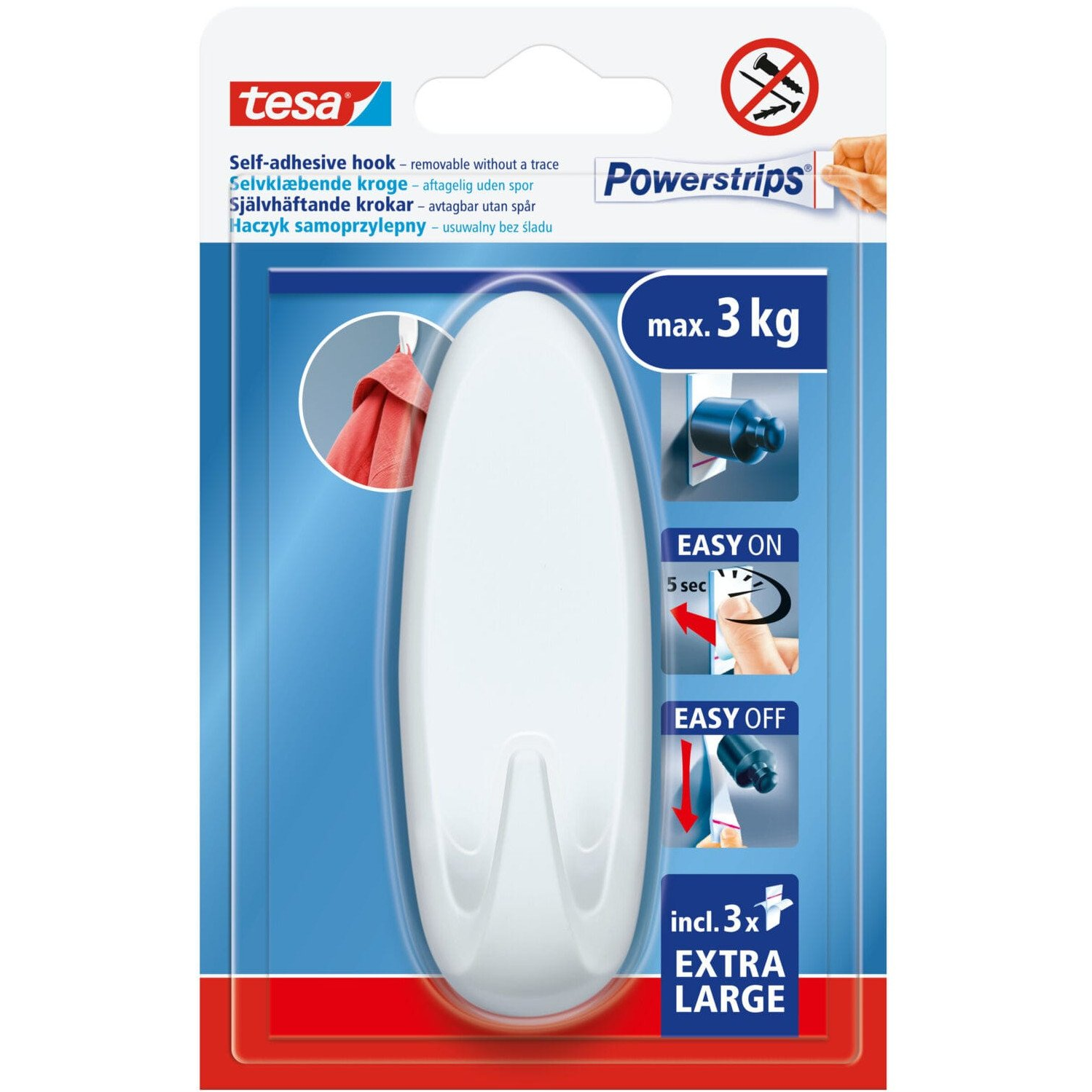 tesa tesa® Powerstrips® XL ovális akasztó (59025-00002-00)