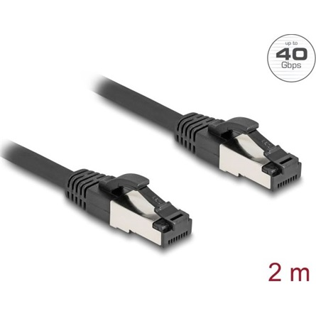 DELOCK RJ45 Netzwerkkabel Cat.8.1 S/FTP 2m-40Gbps schwarz