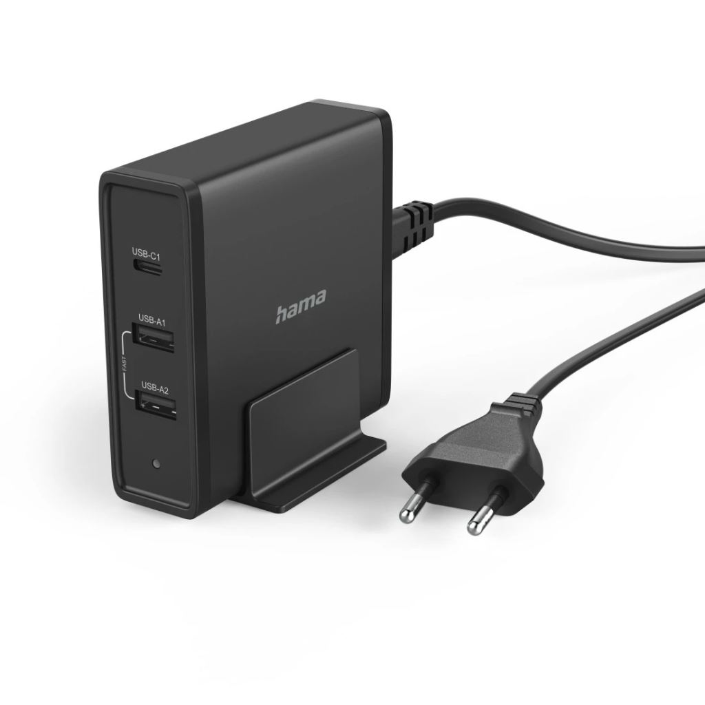 Hama 1xUSB-C, 2xUSB-A hálózati töltőállomás fekete (00200017) (00200017)