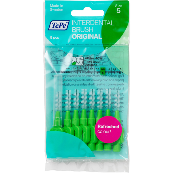 TEPE fogköztisztító kefék 0,8 mm Normal-zöld 8 db