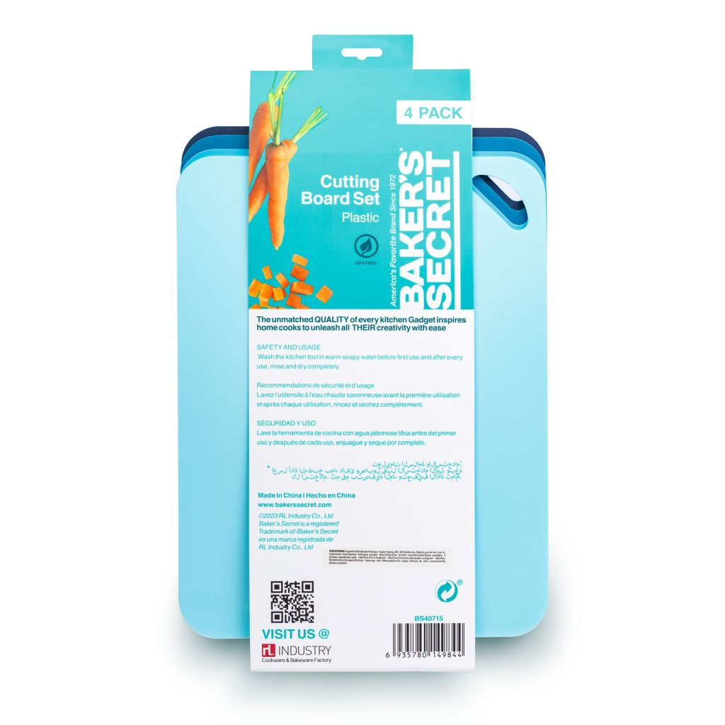 Baker's Secret 4 darabos vágódeszka szett kék 38x29cm (DA00986) (DA00986)