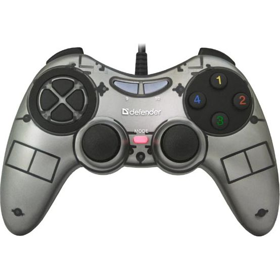 DEFENDER Vezetékes gamepad Zoom USB Xinput 10 gomb 2 joystick szürke DEF64244