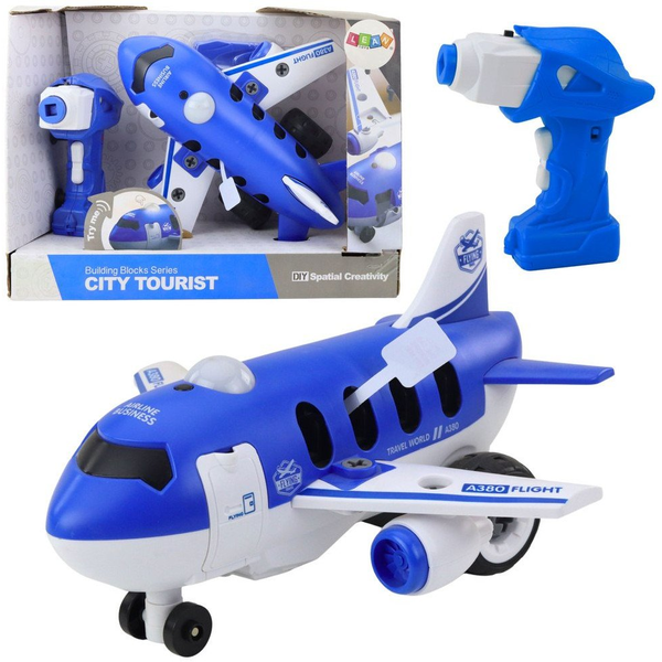 Lean Toys Távirányítós Csavarhúzó Rc Plane Blue 2In1