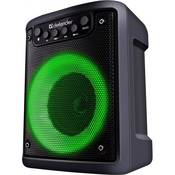 DEFENDER Hordozható hangszóró 10W LED BT FM USB MIC AUX fekete-narancssárga DEF65053