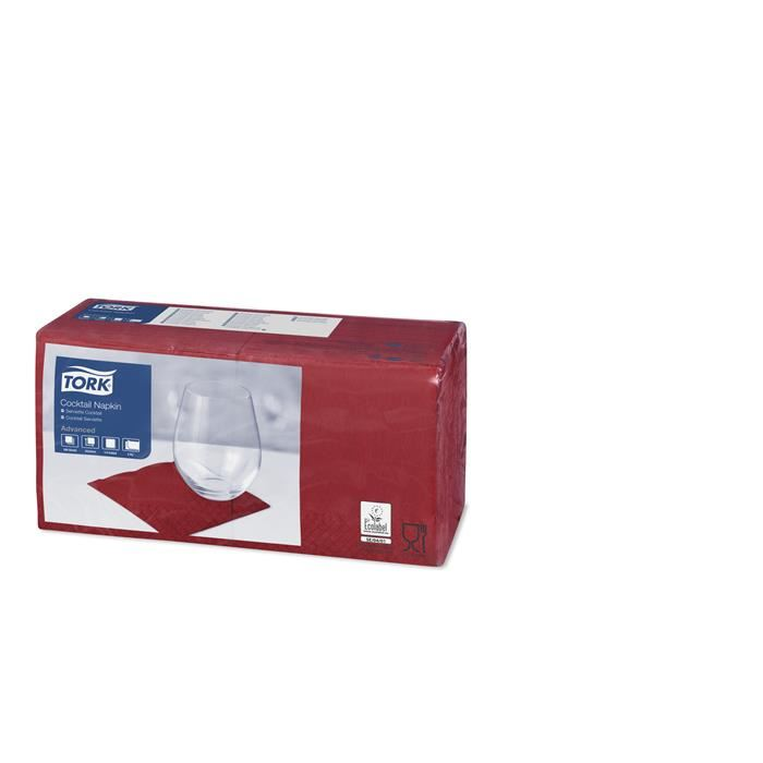 Tork Advanced szalvéta, 1/4 hajtogatott 2 rétegű 24x24cm bordó (477824) (T477824)