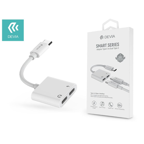 Devia Smart Series Type-C - 2xType-C audio adapter fehér (ST354137)