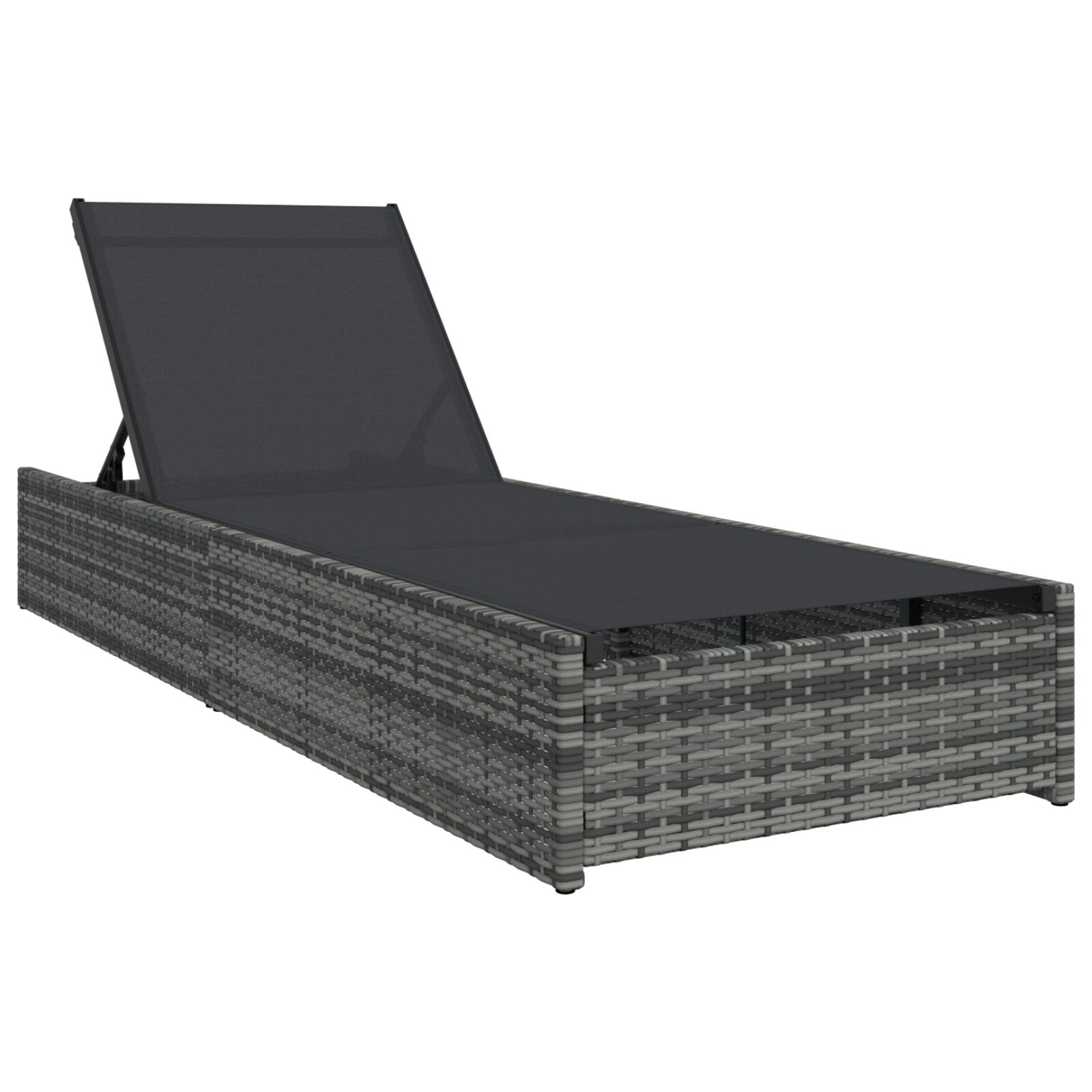 Napozóágy Szürke 60x200x27 cm Polirattan (42004126)