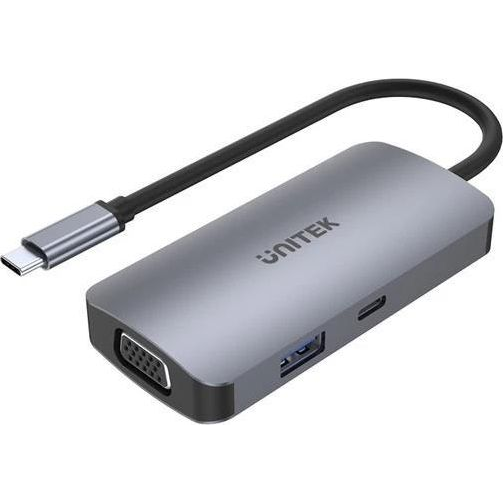 Unitek USB-C 1xUSB 3.1 Gen1 VGA 2xHDMI PD MST