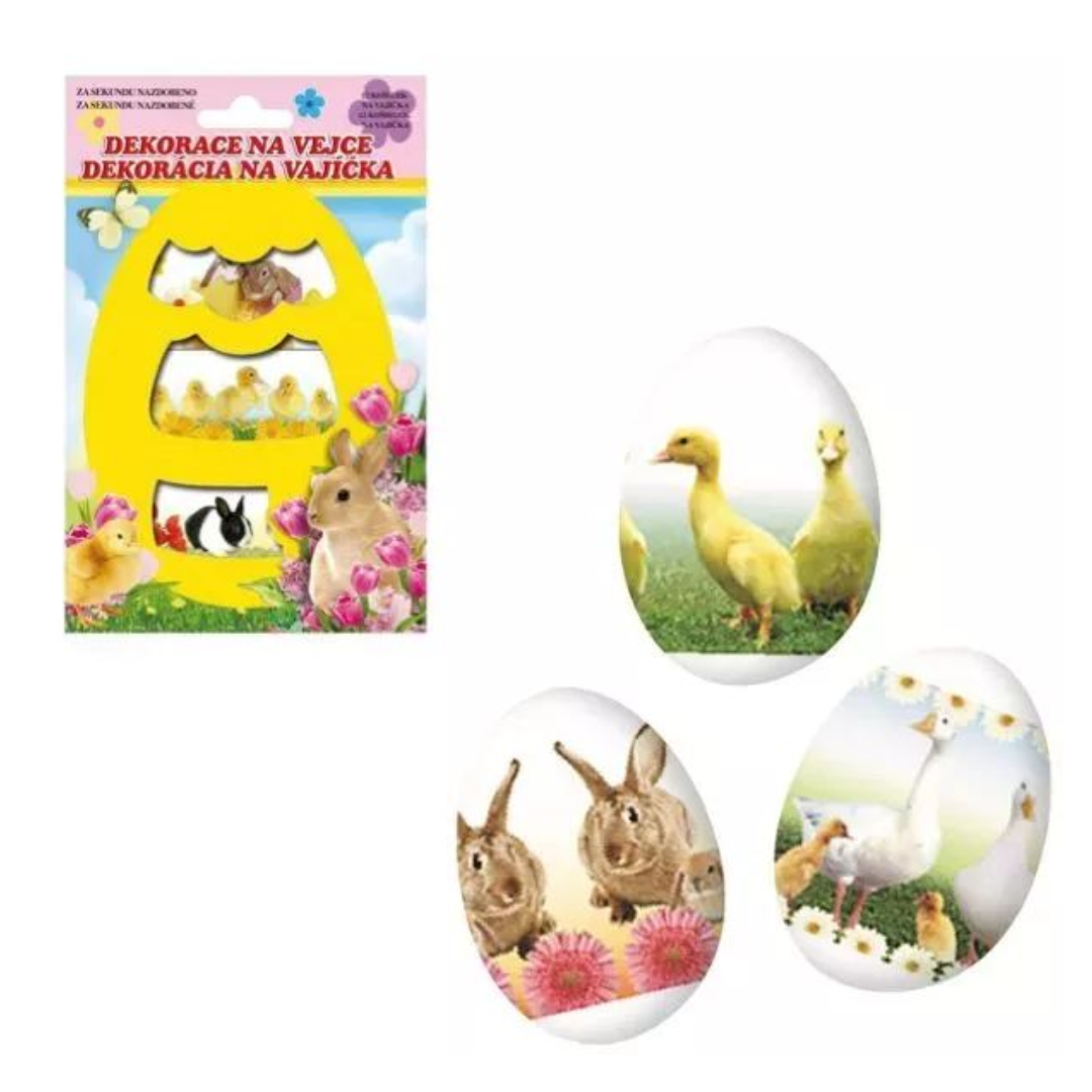 Tojásdíszítő fólia - Húsvéti állatok (12db) (AN779)