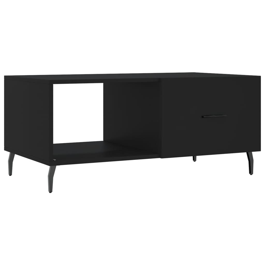 fekete szerelt fa dohányzóasztal 90 x 50 x 40 cm (829229)