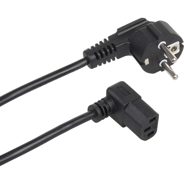 Kabel zasilający Maclean Kabel zasilający Maclean, kątowy, 3 pin, wtyk EU, 1.5m, MCTV-851