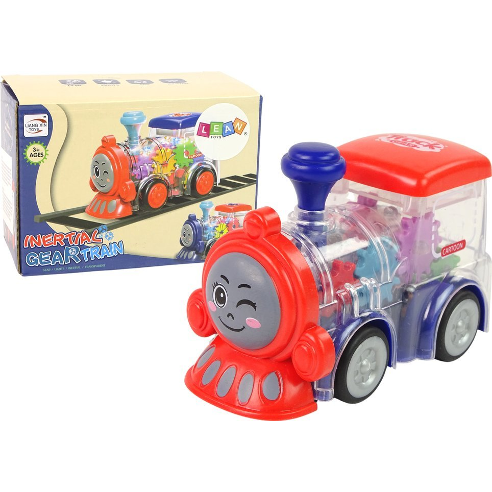 Mozdony LED Lámpák és Mozgó Kerekek Súrlódó Hajtással 12763 (12763)