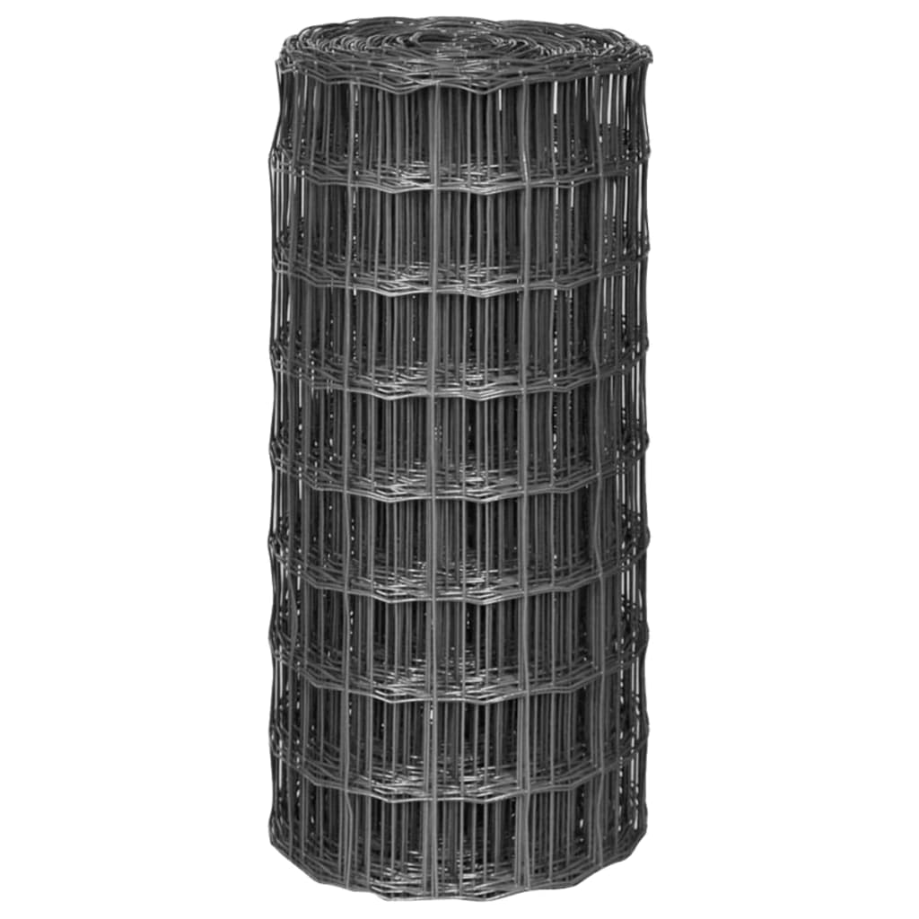 Euro Fence szürke acélkerítés 25 x 0,8 m (142514)