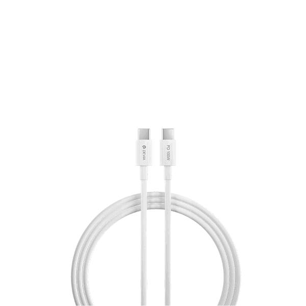 Devia USB Type-C - USB Type-C кабел за данни и зареждане с 1,5 м кабел - Devia Smart Series 100W C към C PD кабел - 100W - бял (ST379536)