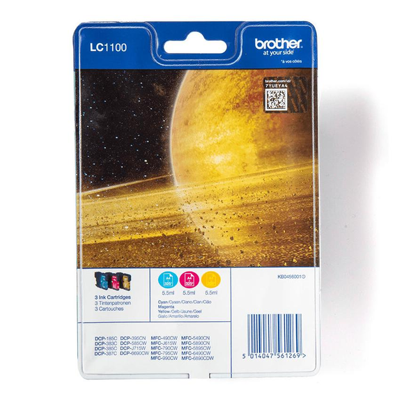 Brother LC1100RBWBP cartucho de tinta 3 pieza(s) Original Cian, Magenta, Amarillo